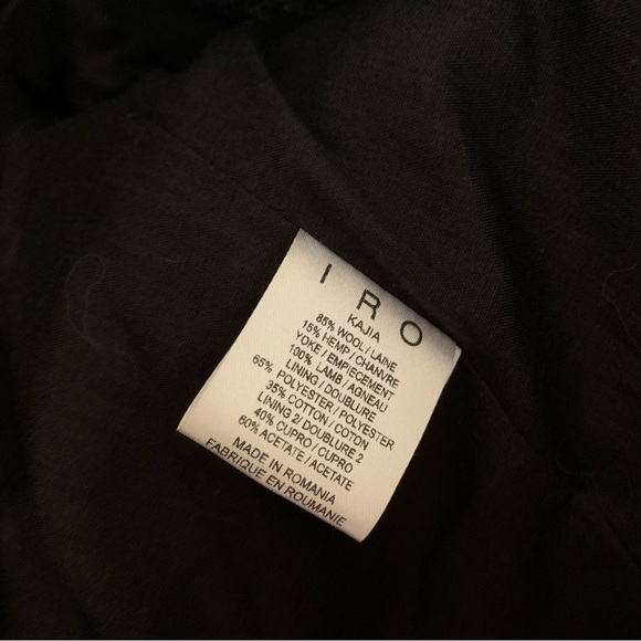 IRO Kajia Collarless Wool Tweed Jacket in Anthracite, Size 2 - Picture 10 of 10